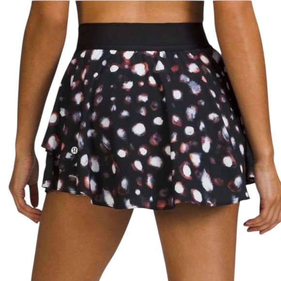 Lululemon Court Rival High Rise Skirt Haze Dot Inverse Orange Multi Skort - Picture 4 of 15